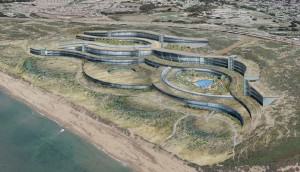 Landscape-like eco building; Monterey Bay Shores Ecoresort. Designed by Thomas Rettenwender and Brent Bucknum for Rana Creek Habitat Restoration and BSA Architects. http://www.earthrisedesign.com/files/MPC-pub090709.pdf