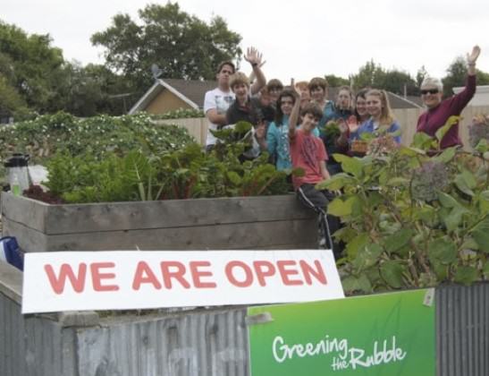 Garden now open all hours, with volunteers there each Tuesday morning. Food in exchange for voluntary labour! http://greeningtherubble.org.nz