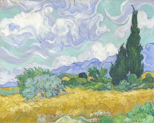 Wheatfield with cypresses by Vincent Van Gogh 1889, said to be worth $91.5 million. Credit: Wikipedia Commons