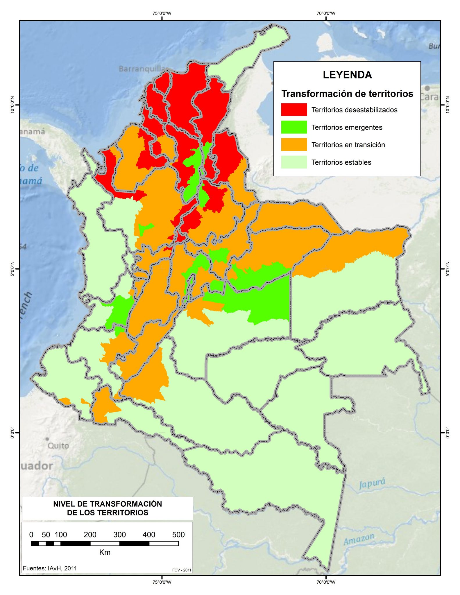 Ecosystem Transformation. Source: Instituto Humboldt 2011 