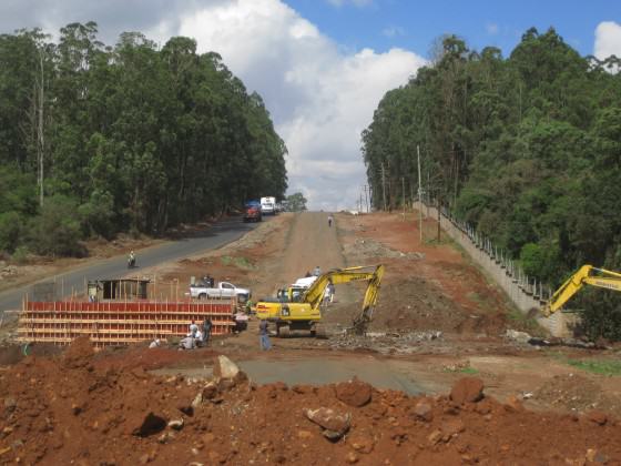 Expansion of Langata Road - NNP on the left, March 2012. Photo: Glen Hyman