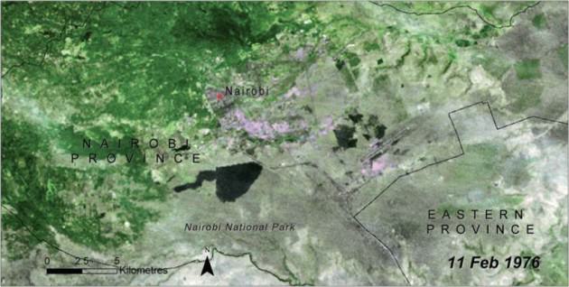 NNP Landsat. 1976. Credit: UNEP, 2009, “Kenya: Atlas of Our Changing Environment.” pp. 146-147.
