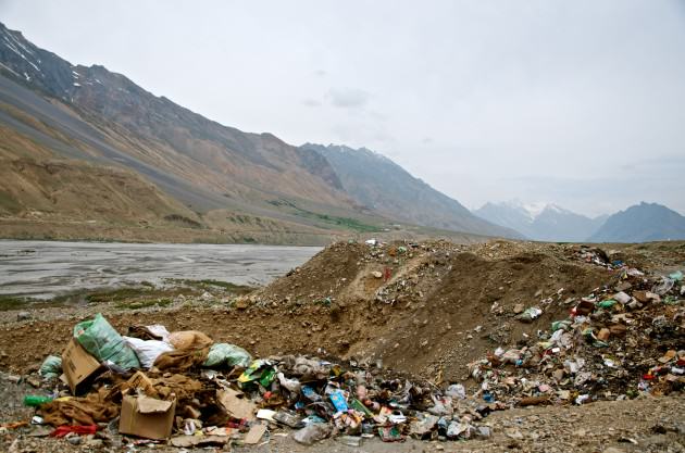 Garbage dump outside Kaza. Photo: Madhusudan Katti