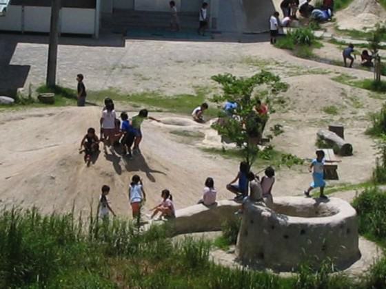 Children play in the school biotope. 2005. Photo: K. Ito