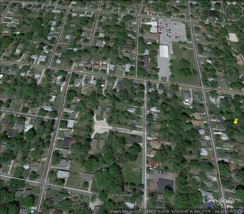 Woodland in interior of block following development in 2009. Source: Google Earth