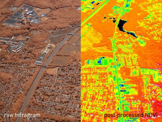 Images captured using a D.I.Y. infrared camera developed by the Public Laboratory for Open Technology & Science. Source: PLOTS