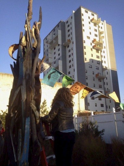 Sea-Song Memorial Sculpture at Hip Hop Community Garden (hyperlink: http://sandysculpture.weebly.com/) Photo: Joana Chan