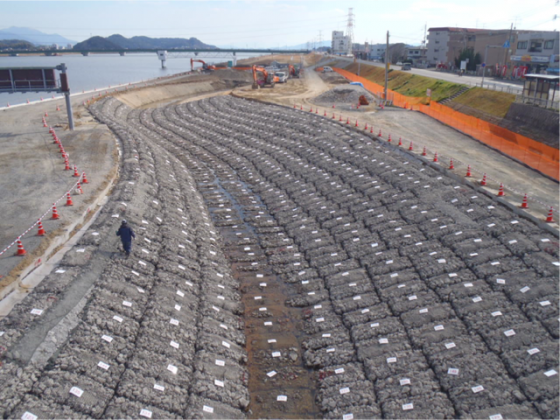 Recycled concrete pieces for underground structure. 2011. Photo: Takayuki Fukaura