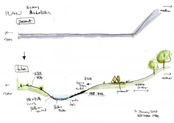 First sketch of the project, 2009. Credit: Keitaro ITO