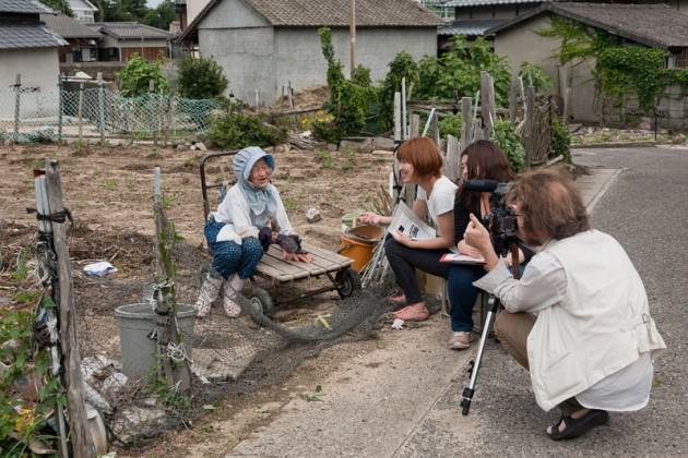 Our team interviews a 90-year-old farmer on Megijima: Photo: Suhee Kang