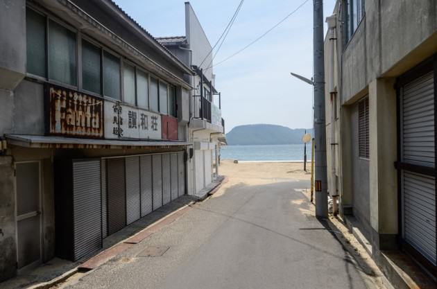 The center of the 'beachfront' district on Megijima. Photo: Patrick M. Lydon 