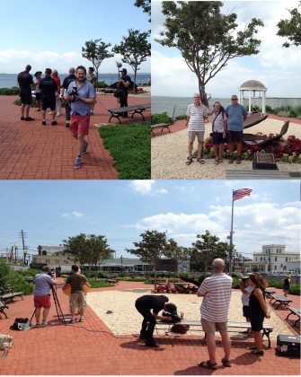 Tribute Park in 2014, with members of Friends of Tribute Park, the documentary film crew for The Trees, and the Fire Department of New York. Credit: Living Memorials Project National Registry.