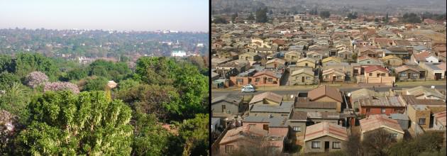 Two-faced City, views of Sandton (LEFT) and Soweto (RIGHT)