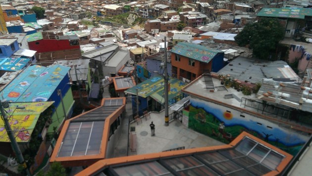 Medellín escalators. Photo: Mary Rowe.