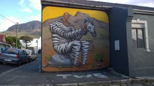 Man in Zebra costume. Woodstock, Cape Town. Photo: Pippin Anderson