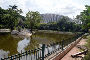 The present day Sampangi Tank with the stadium overshadowing it. Photo: Hita Unnikrishnan 