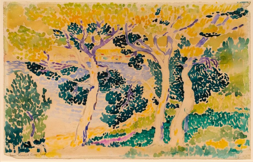 Trees by Henri Edmond Cross, 1909, Graphite and watercolor on paper