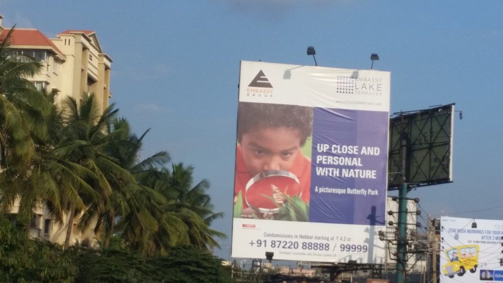 10. An advertisement for a private butterfly park in a new residential complex in Bangalore