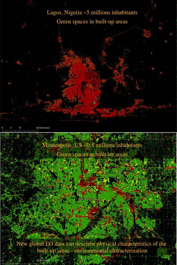 Green Spaces in Built-up Areas from the Global Human Settlements Layer. Source: Pesaresi, 2015