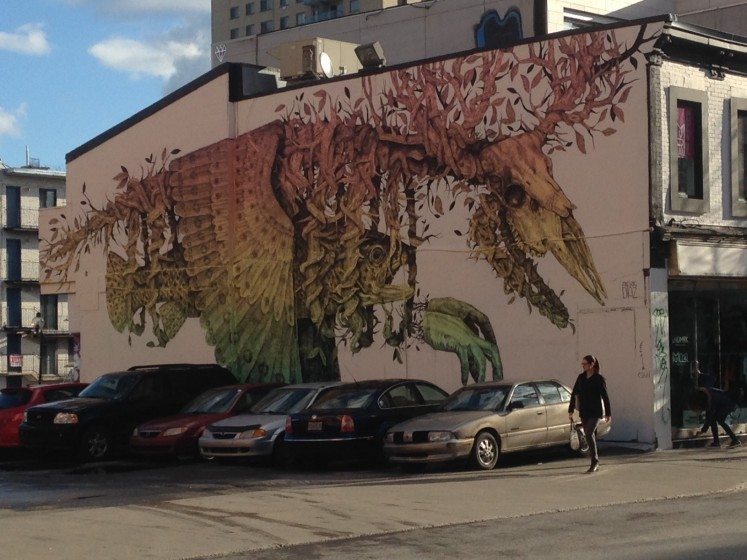 Crazy flying skeleton giraffe, or something. Montreal, Canada. Photo: David Maddox