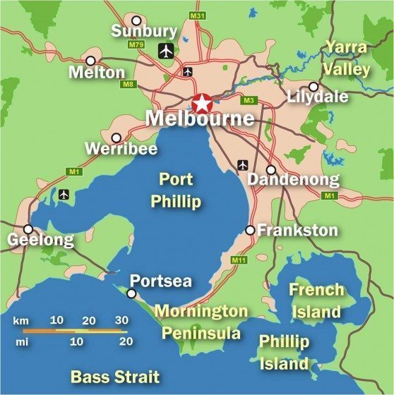 Map of greater Melbourne