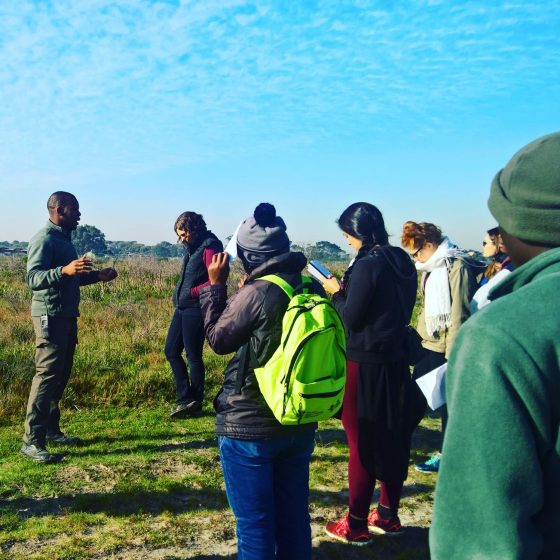 Ismail Wambi and urban ecology class UCT