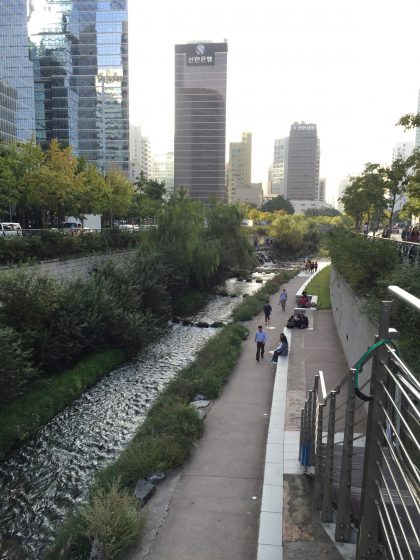 The daylighted and restored Cheonggyecheon today. Photo: David Maddox