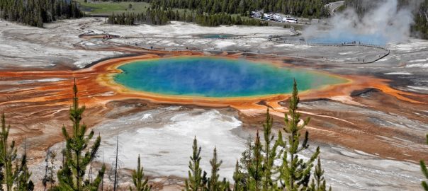 Watch a Steam Tornado Form Over Yellowstone's Grand Prismatic