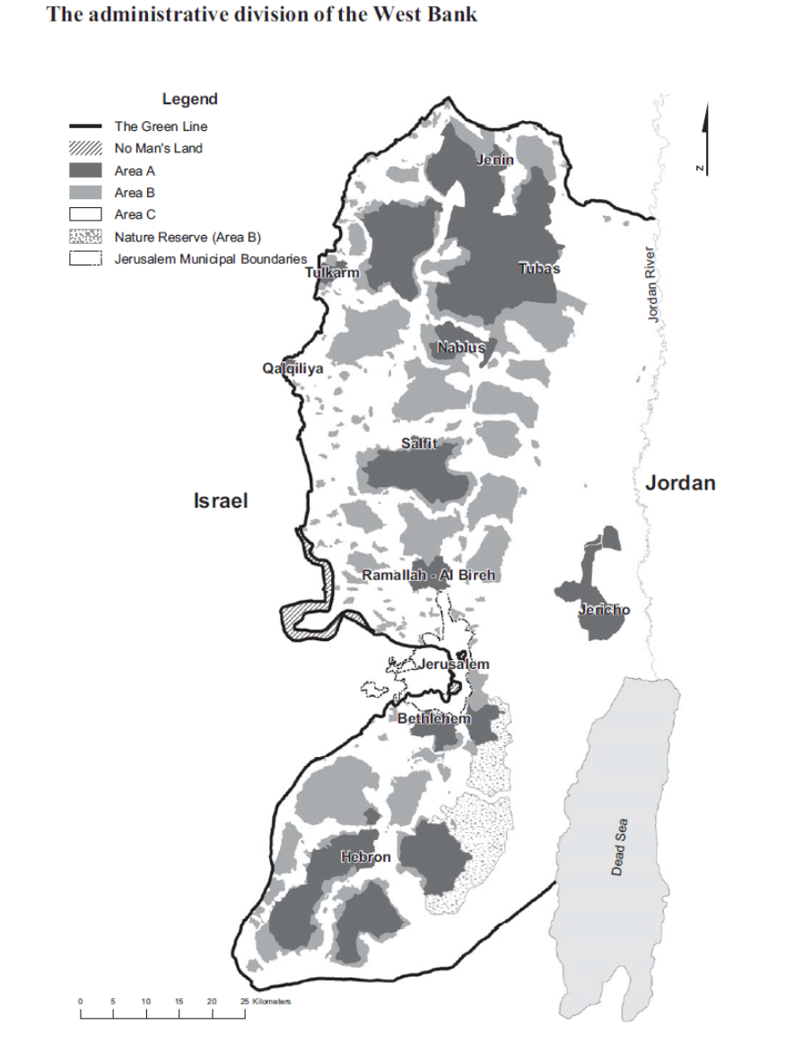 A map of Palestine zones