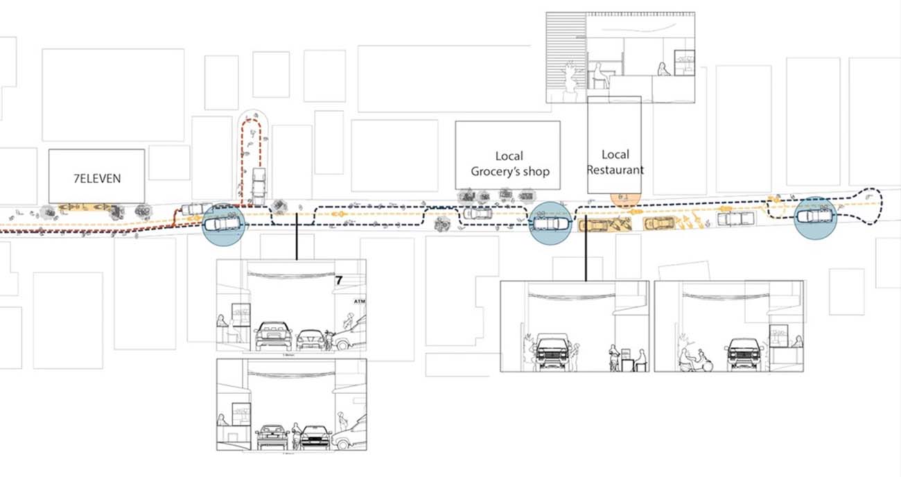 Map of mobile street vendors on Soi Ratchawithi 6