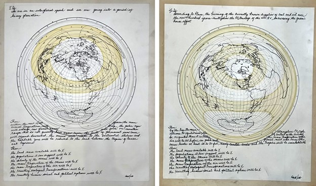 A picture of two world maps next to each other