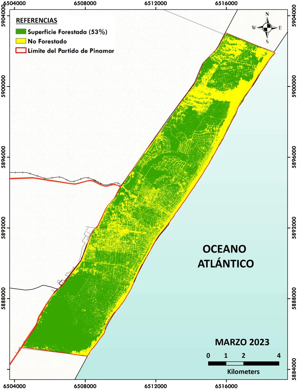 A map of a green coastline