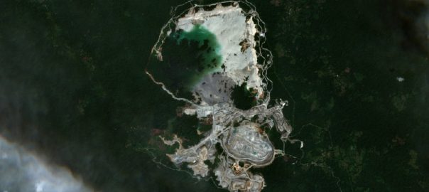 A Google Earth image of an open pit