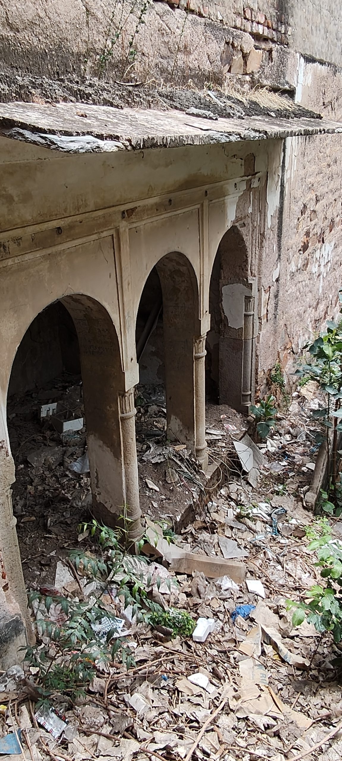 Stone and building rubble outside
