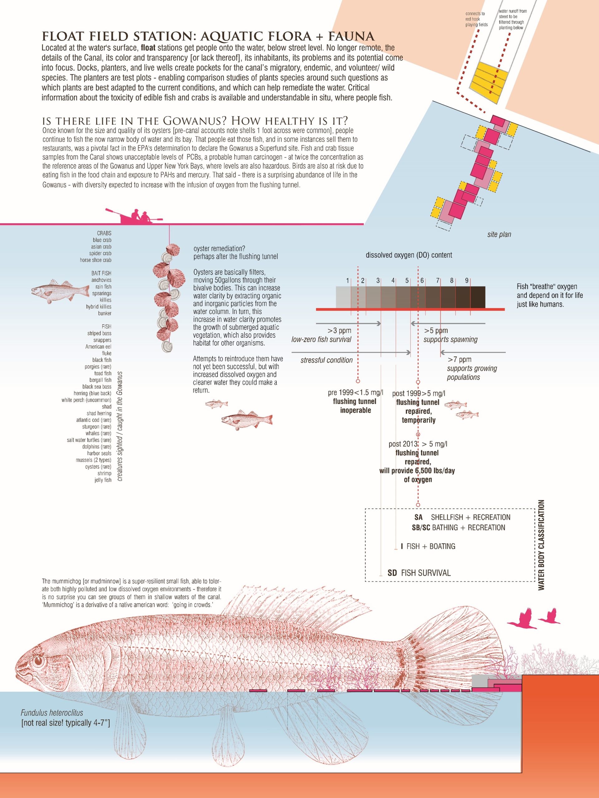A poster of a float filed station aquatic life statics