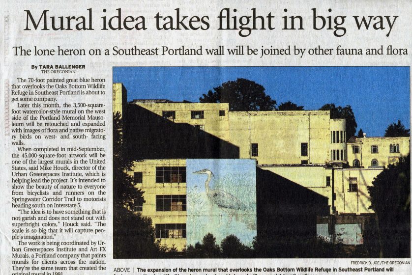 A news article titled: Mural idea takes flight in big way